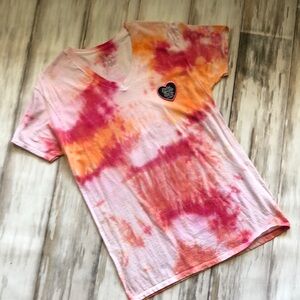 Custom Tye Dyed Woman’s V neck Tee Shirt